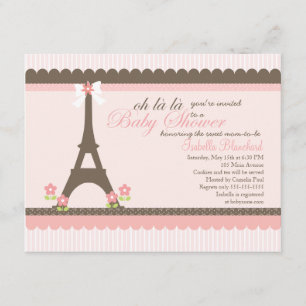 Invitation Baby shower de Paris au printemps