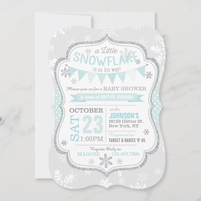 Invitation Baby shower de Parties scintillant de f (Devant)