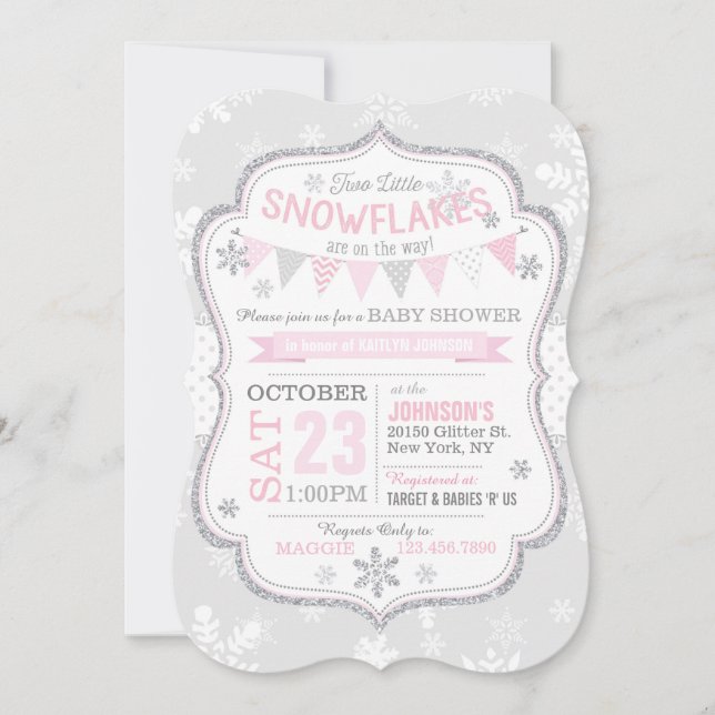 Invitation Baby shower de Parties scintillant de f (Devant)