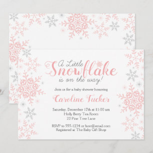 Invitation Baby shower de Parties scintillant en argent rose 