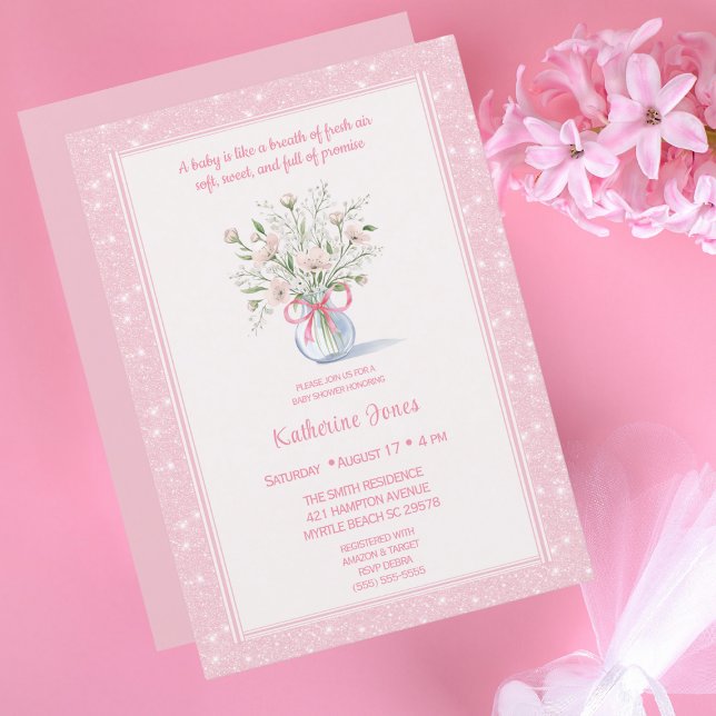 Invitation Baby shower de Parties scintillant respiratoire du (Créateur téléchargé)