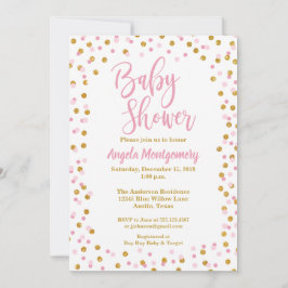Invitation Baby shower de Parties scintillant rose