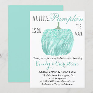 Invitation Baby shower de Parties scintillant Turquoise Aqua 