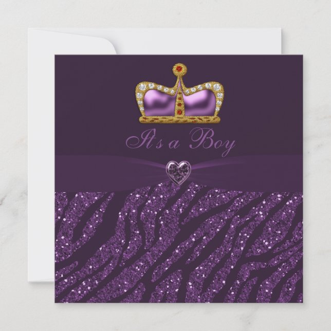 Invitation Baby shower de parties scintillantes de prince (Devant)