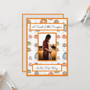 Invitation Baby shower de patchs couleur Citrouille aquarelle