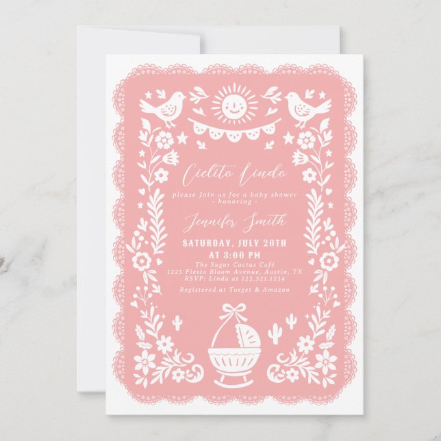 Invitation Baby shower de Peach Cielito Lindo (Devant)