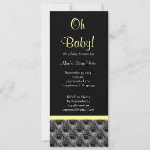 Invitation Baby shower de Peacock Jaune noir