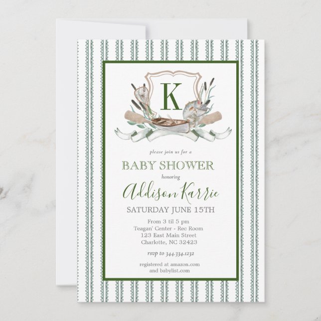 Invitation Baby shower de pêche (Devant)