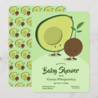 Baby shower de personnage de dessin animé Avocado