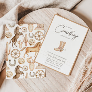 Invitation Baby Shower de petit cow-boy western rodeo