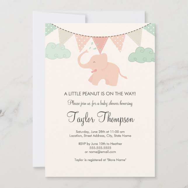 Invitation Baby shower de Petite Arachide (Devant)