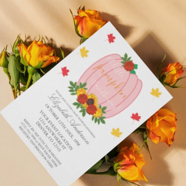Invitation Baby shower de petite Citrouille automnale fille (Créateur téléchargé)