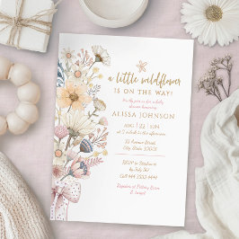 Invitation Baby shower de petite fille Fleur sauvage