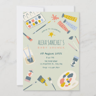 Invitation Baby shower de pinceau coloré art
