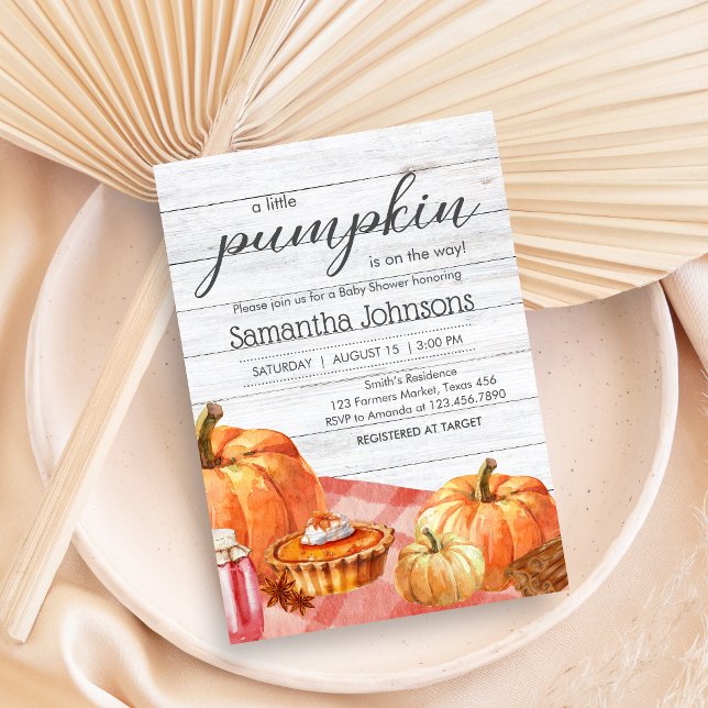 Invitation Baby shower de pique-nique de Little Citrouille Fa (Pumpkin Fall Baby Shower invitation)