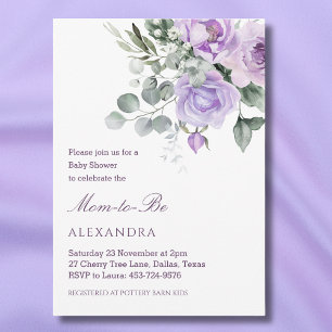 Invitation Baby shower de pivoine à l'aquarelle florale de la