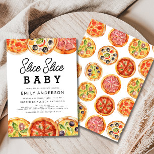 Invitation Baby shower de pizza pour bébés Slice Slice