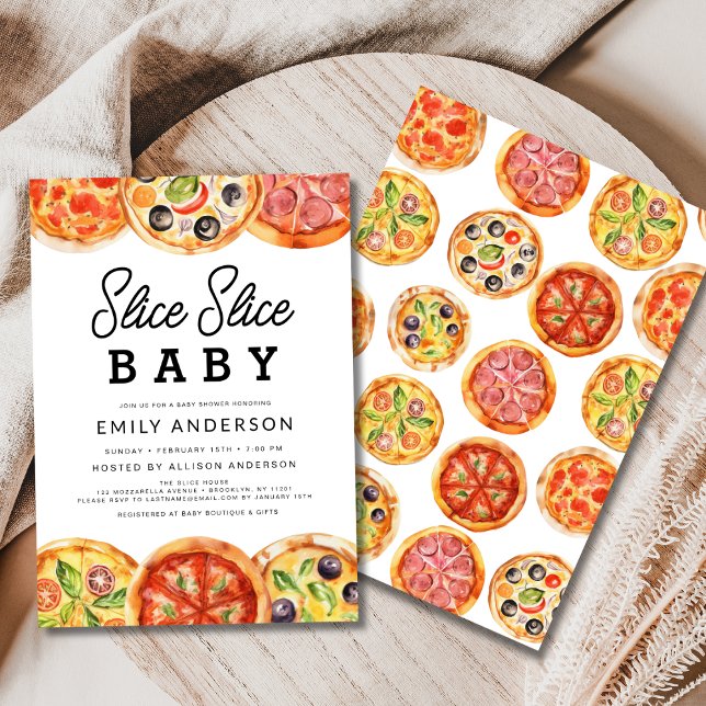 Invitation Baby shower de pizza pour bébés Slice Slice (Créateur téléchargé)