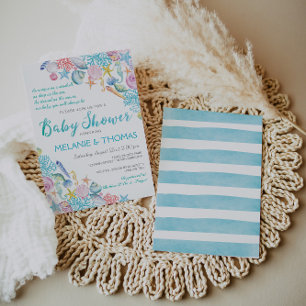 Invitation Baby shower de plage, Coquille marine
