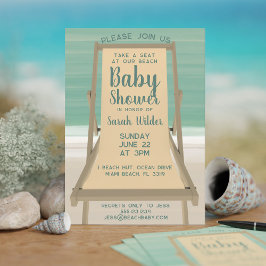Invitation Baby shower de plage de l'océan Turquoise neutre e