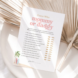 Invitation Baby shower de plage Devinez qui maman ou papa jeu