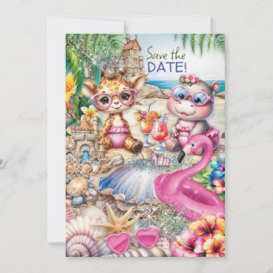 Invitation Baby shower de plage Enregistrer la date