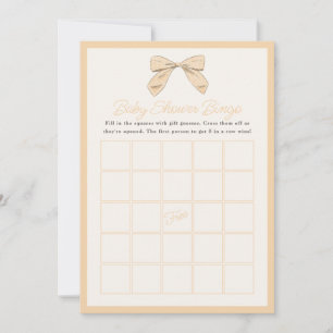 Invitation Baby shower de poche classique de pêche Jeu Bingo 