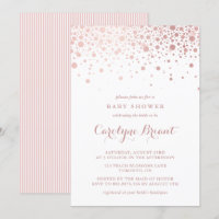 Baby shower de points Confetti Gold Rose Faux