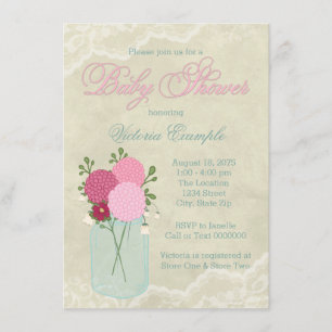 Invitation Baby shower de pot de maçon