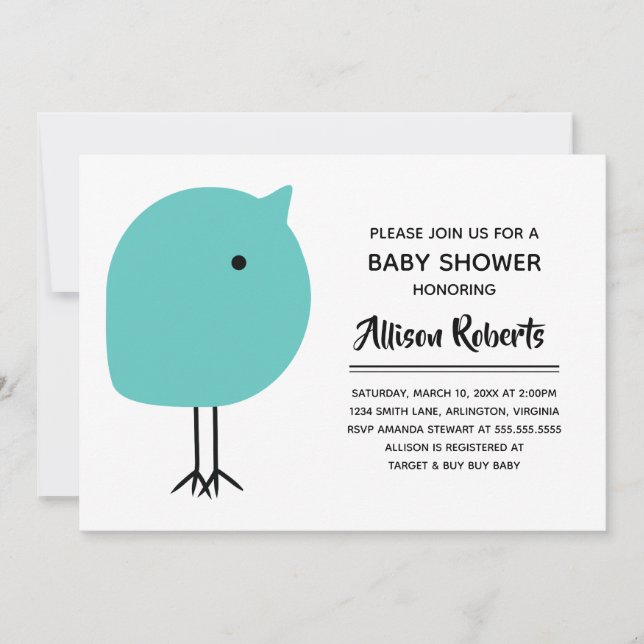 Invitation Baby shower de poussins moderne du mili (Devant)