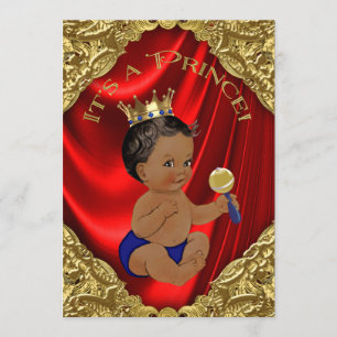 Invitation Baby shower de Prince Ethnic Red Blue Gold