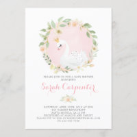 baby shower de princesse cygne rose et or