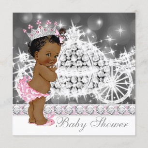 Invitation Baby Shower de Princesse Ethnique Afro-Américaine