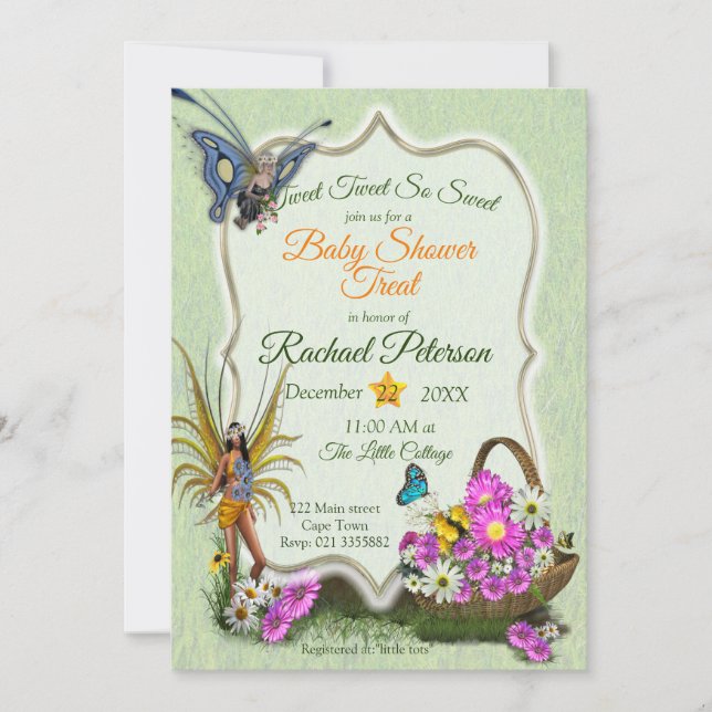 Invitation Baby shower de printemps (Devant)