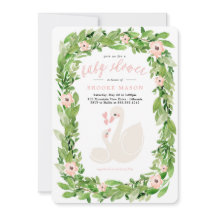 Invitation Baby shower de printemps de couronne de