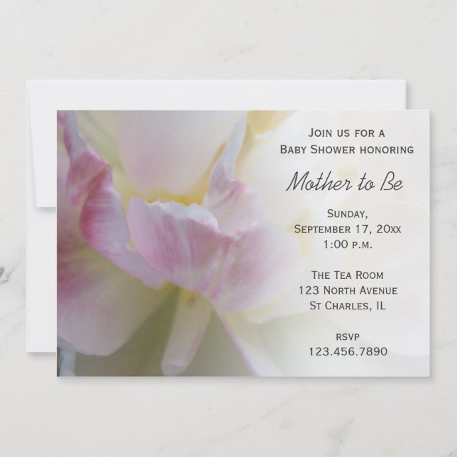 Invitation Baby shower de printemps de Tulipe rose (Devant)