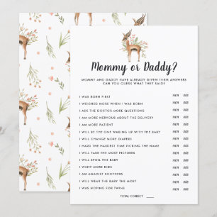 Invitation Baby shower de printemps   Jeu maman ou papa
