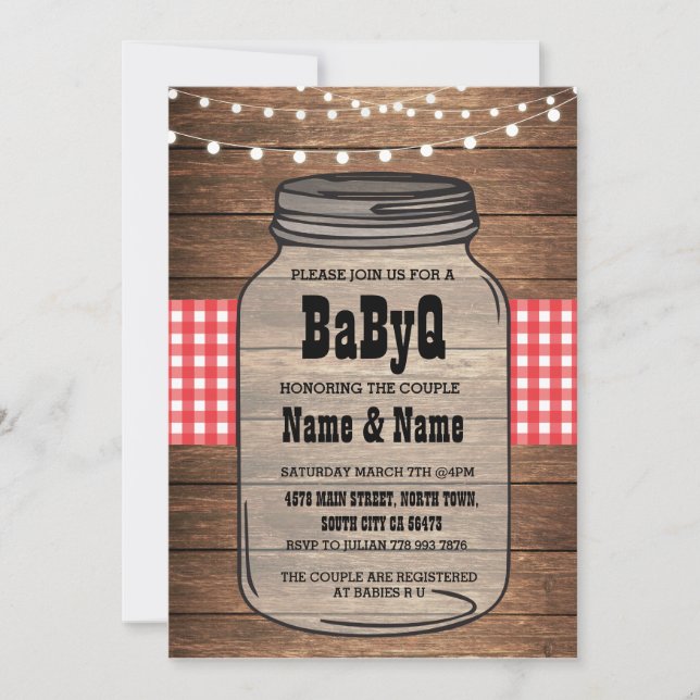 Invitation Baby shower de révélation de genre BaByQ Invitatio (Devant)