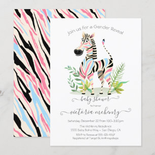Invitation Baby shower de révélation de genre dans la jungle 