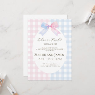 Invitation Baby shower de révélation de genre rose ou bleu In