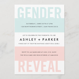 Invitation Baby shower de révélation de genre surp