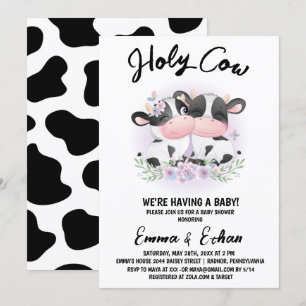 Invitation Baby shower de révélation du genre de la vache sai
