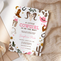 Baby shower de rodéo occidental Pink Little Cowgir
