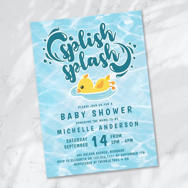 Invitation Baby shower de roussaillage de canard en caoutchou (Créateur téléchargé)