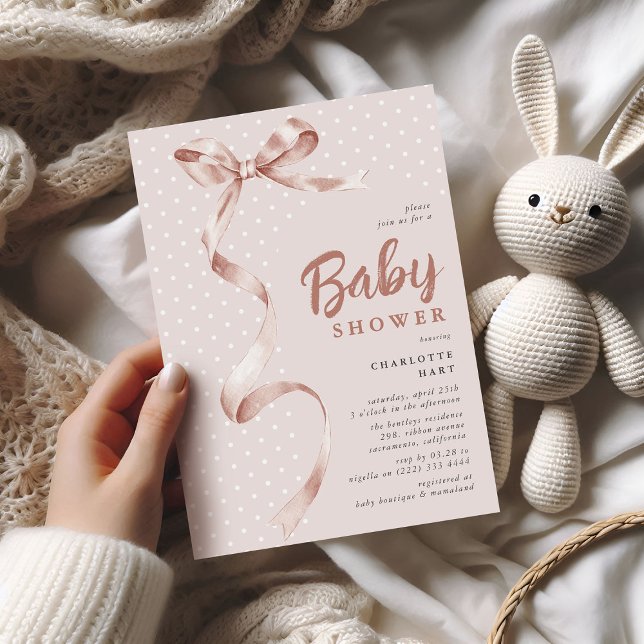 Invitation Baby shower de ruban à ruban neutre pour les femme (Créateur téléchargé)