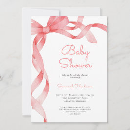 Invitation Baby shower de ruban rose