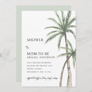 Invitation Baby shower De Sage Palm Tree