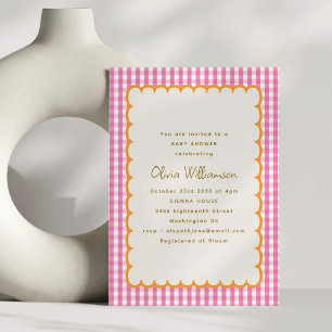 Invitation Baby shower de saint-Jacques vintage rose