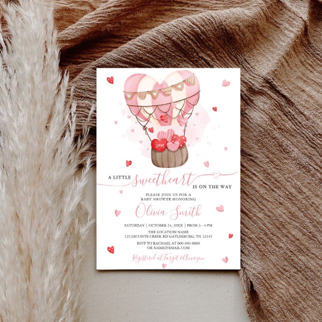 Invitation Baby shower de Saint-Valentin rose Sweetheart (Créateur téléchargé)
