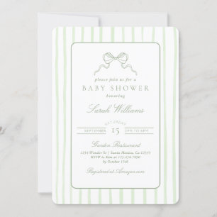 Invitation Baby shower de sauge lunaire